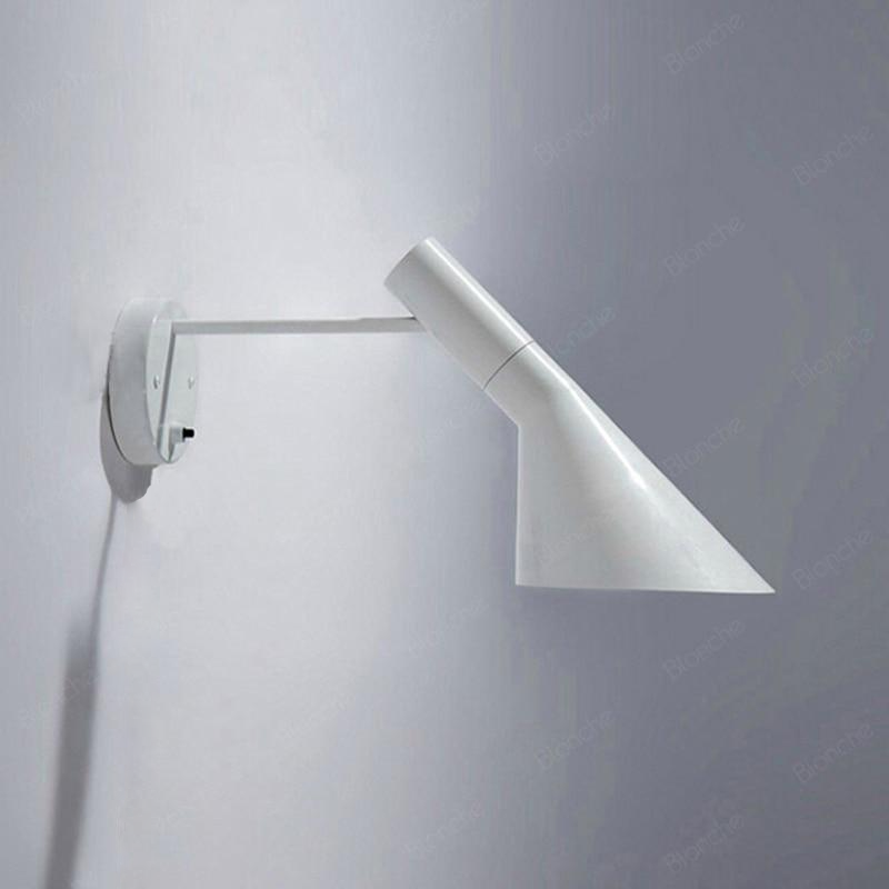 tilted aluminum black white modern wall lamp