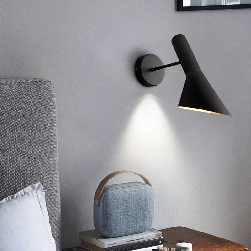 tilted aluminum black white modern wall lamp