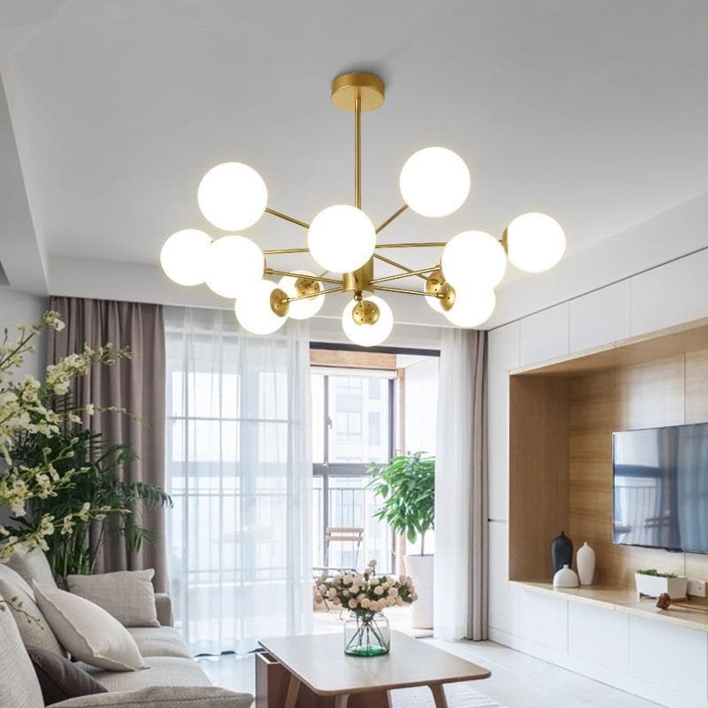 Modern Fitz Sputnik Sphere Chandelier Pendant Globe Light Gold Metal