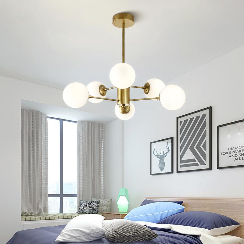 Modern Fitz Sputnik Sphere Chandelier Pendant Globe Light Gold Metal