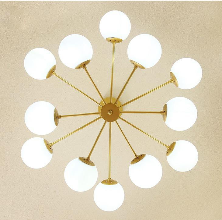 Modern Fitz Sputnik Sphere Chandelier Pendant Globe Light Gold Metal