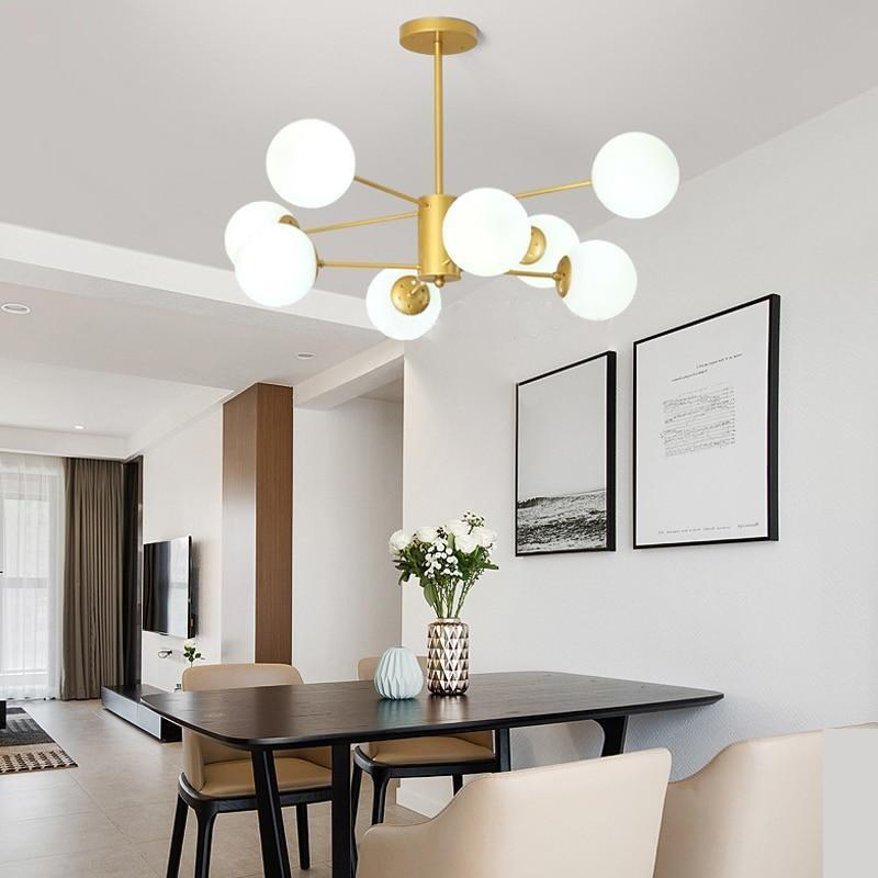 Modern Fitz Sputnik Sphere Chandelier Pendant Globe Light Gold Metal