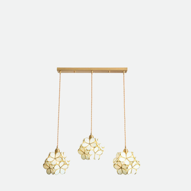 Glass Stone Hanging Pendant Lights Flower Design