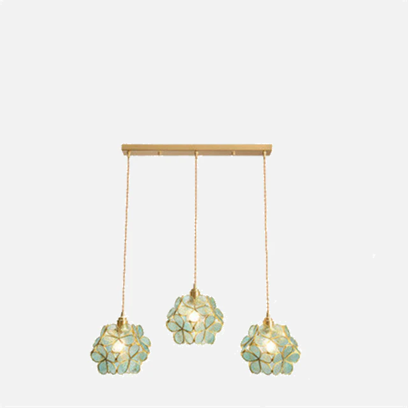 Glass Stone Hanging Pendant Lights Flower Design