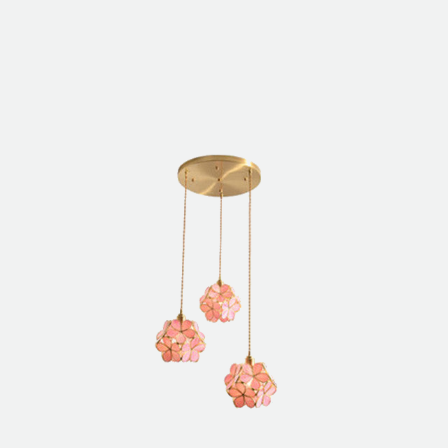 Glass Stone Hanging Pendant Lights Flower Design