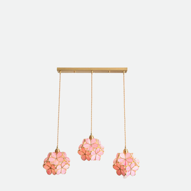 Glass Stone Hanging Pendant Lights Flower Design