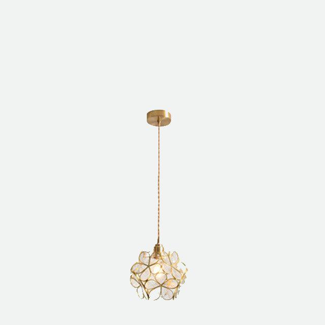 Glass Stone Hanging Pendant Lights Flower Design