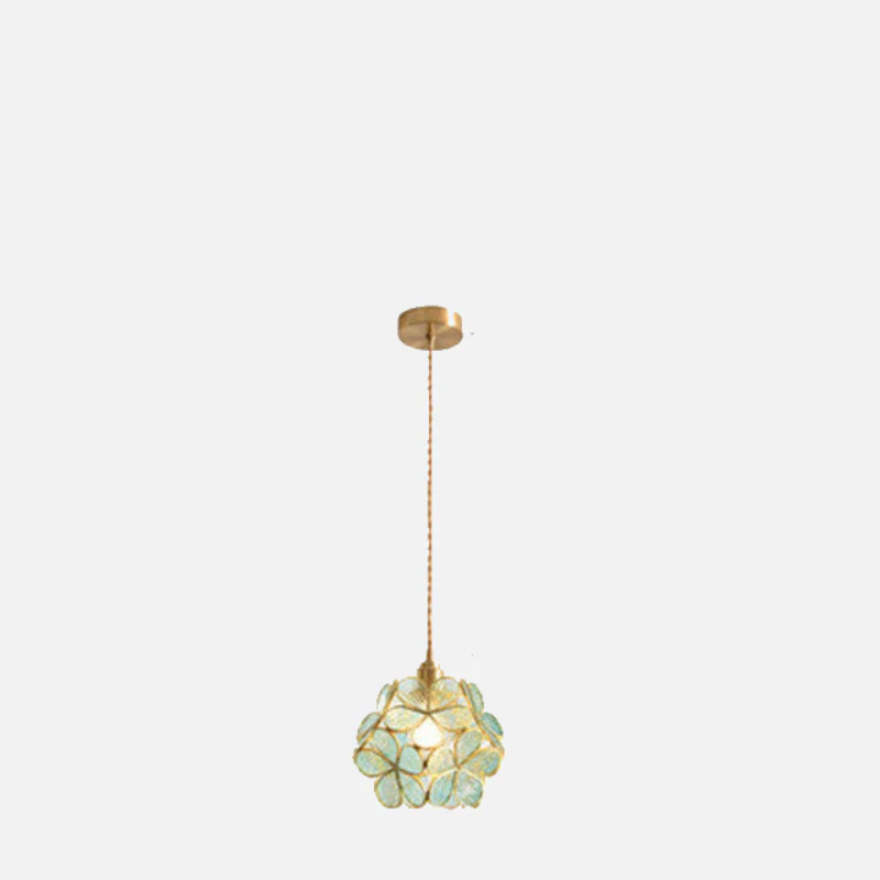 Glass Stone Hanging Pendant Lights Flower Design