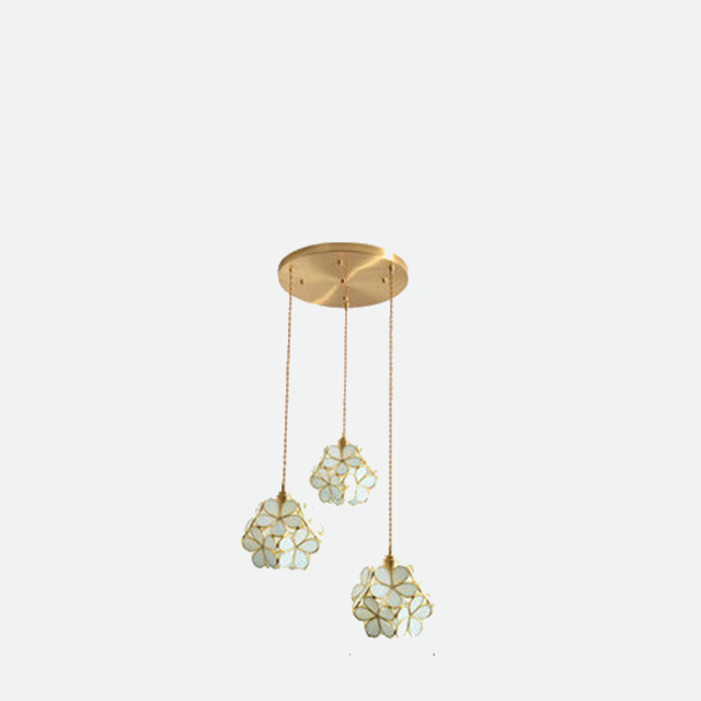 Glass Stone Hanging Pendant Lights Flower Design