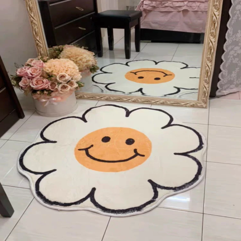 Multi-function Fleece Door Mat Flower Shaped