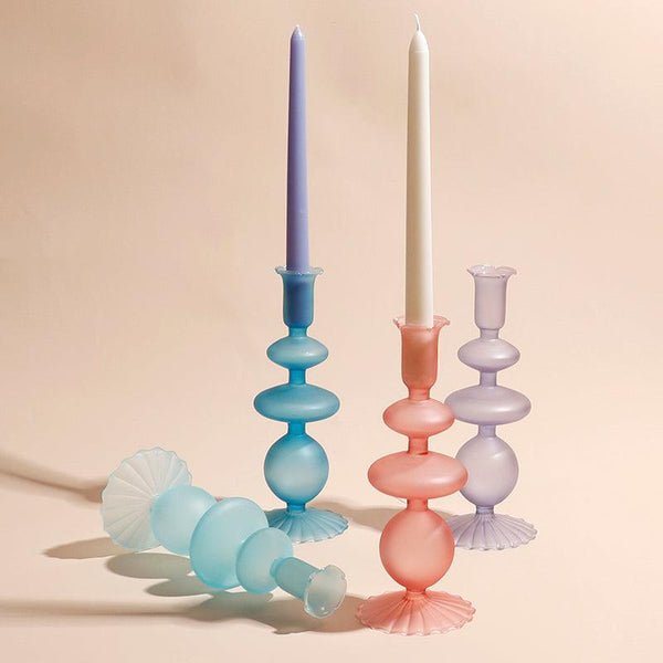 Frost Glass Candle Holders