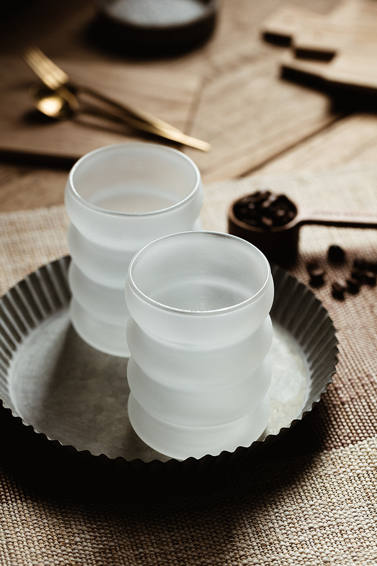 Modern Ripple Glass Frosted Water Transparent Cup 