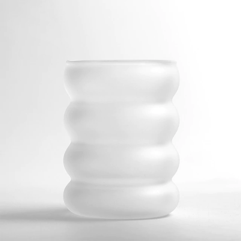 Modern Ripple Glass Frosted Water Transparent Cup 