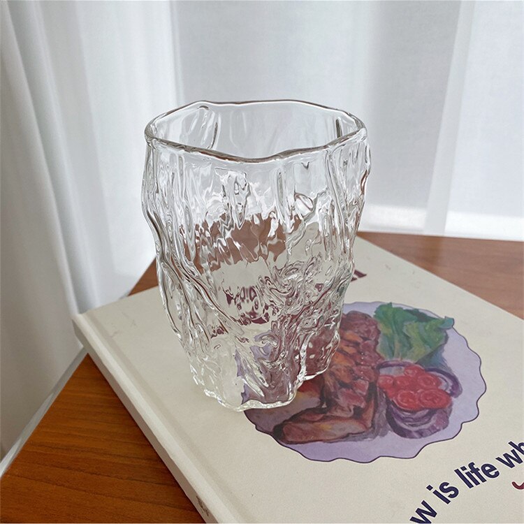 Twisted Transparent Whiskey Drinking Glass 