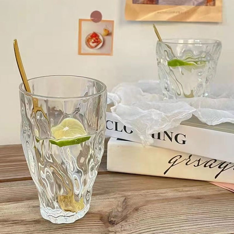 Twisted Transparent Whiskey Drinking Glass 