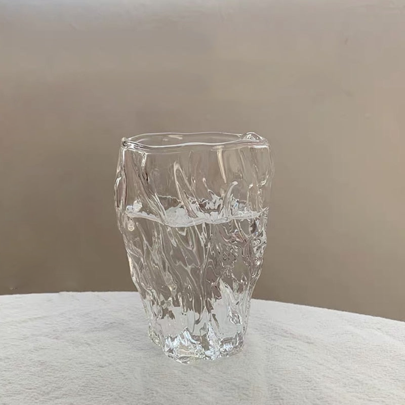 Twisted Transparent Whiskey Drinking Glass 