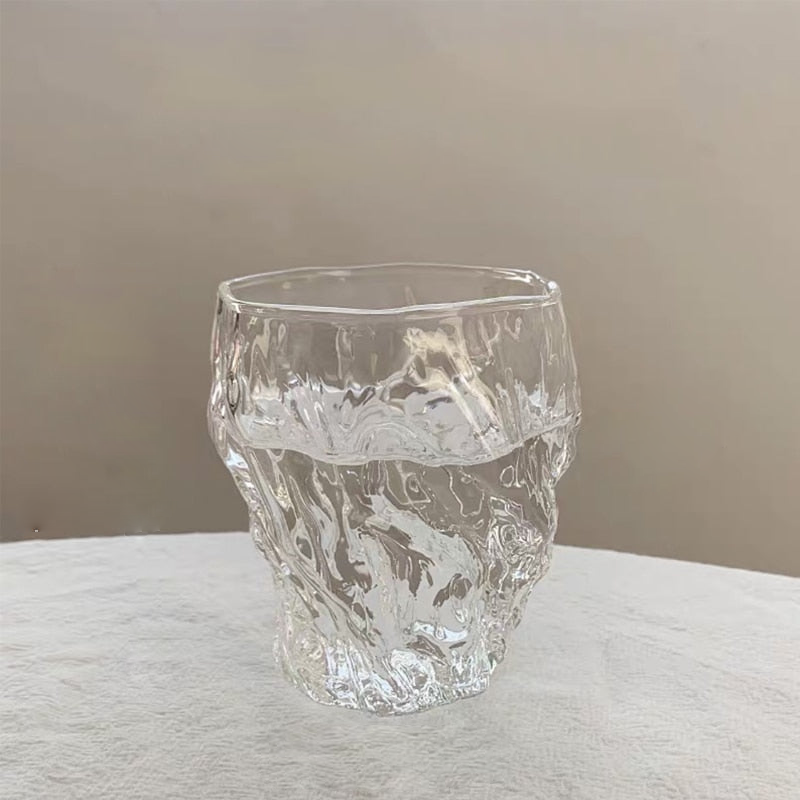 Twisted Transparent Whiskey Drinking Glass 