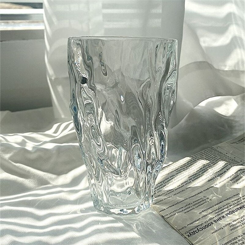 Twisted Transparent Whiskey Drinking Glass 