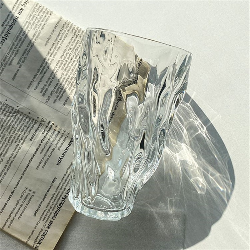 Twisted Transparent Whiskey Drinking Glass 