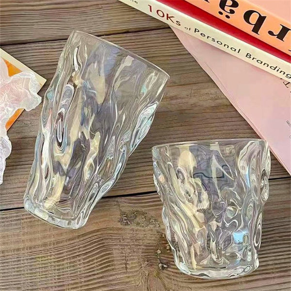 Twisted Transparent Whiskey Drinking Glass 