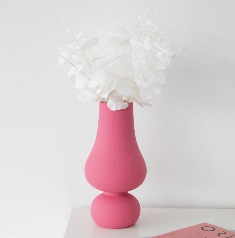 Fuchsia Abstract Ceramic Vase