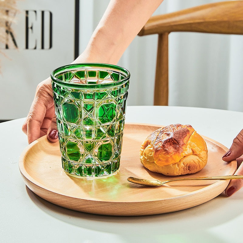 Genie Checkered Diamond Glass Drinking Cup