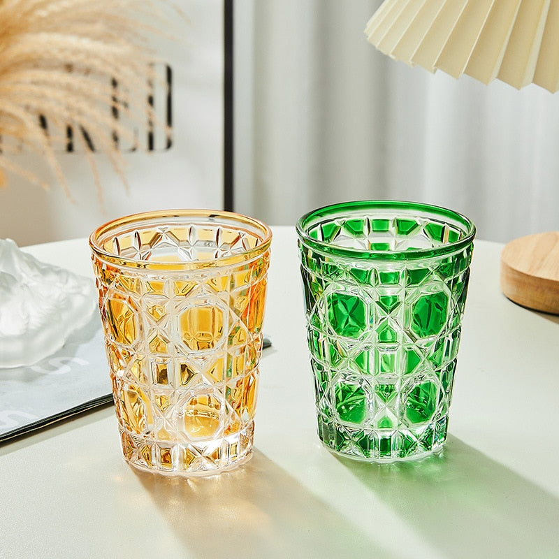 Genie Checkered Diamond Glass Drinking Cup