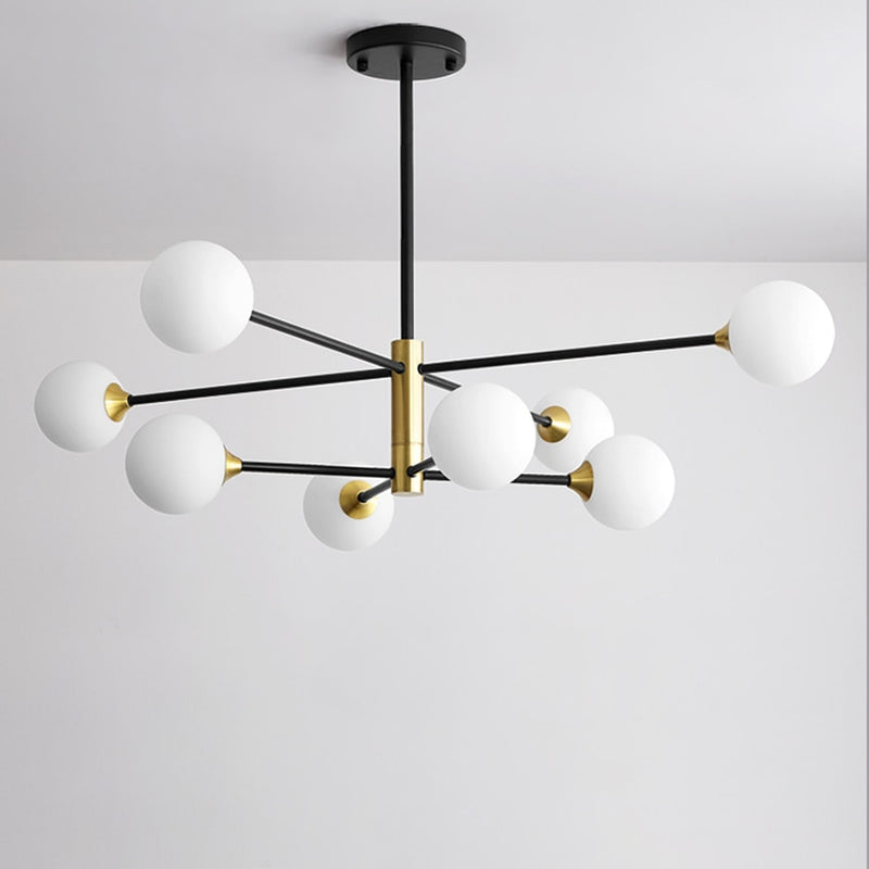 Round Black Gold Chandelier light