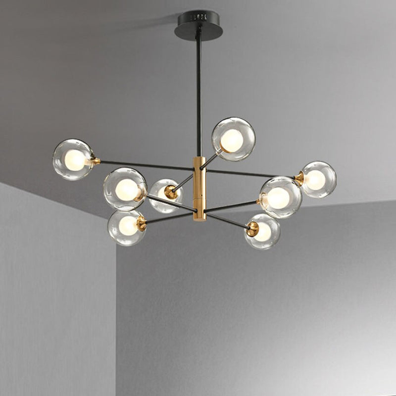 Round Black Gold Chandelier light