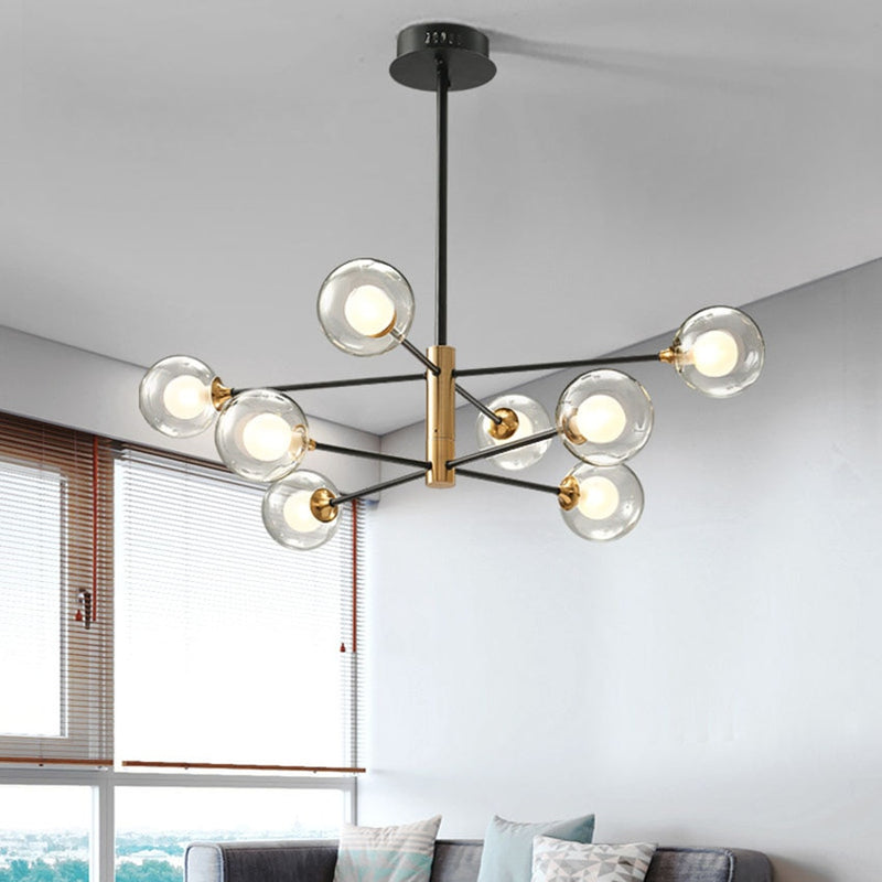 Round Black Gold Chandelier light