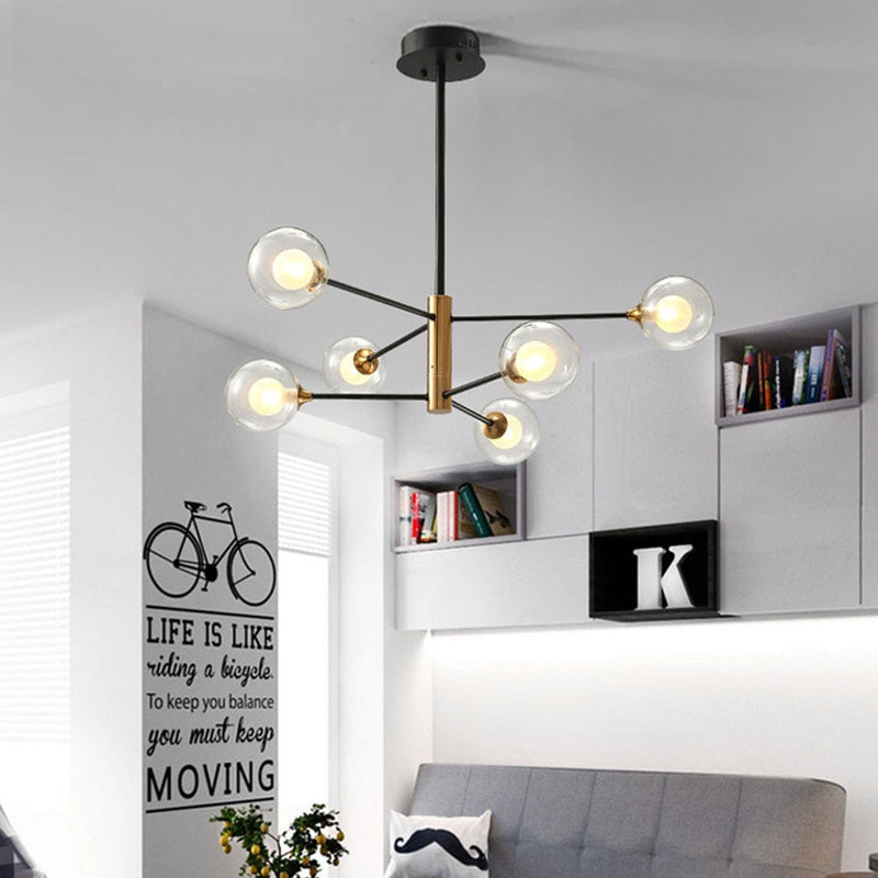 Round Black Gold Chandelier light