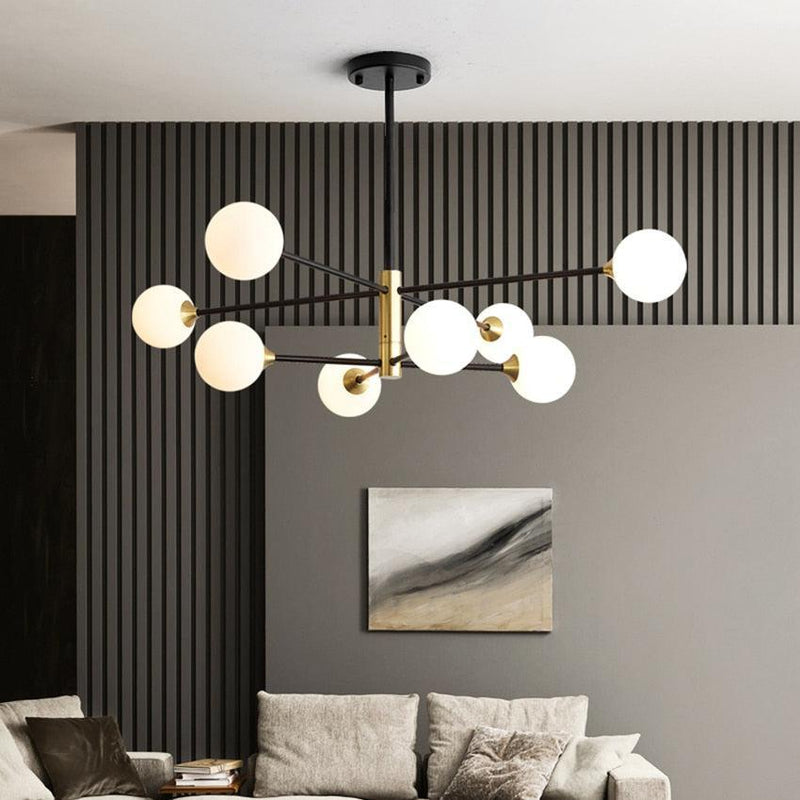 Round Black Gold Chandelier light