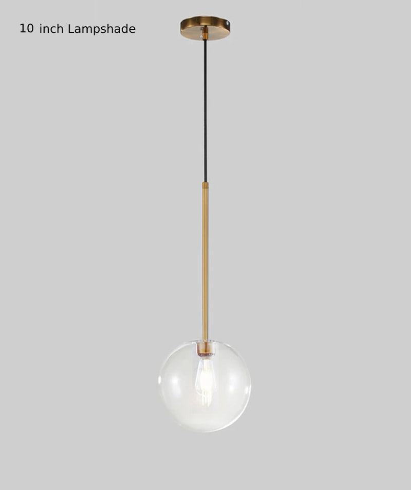 Clear globe modern lamp pendant brass