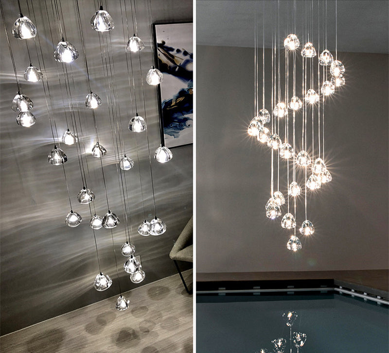 Glass Tear Drop LED Pendant Lights