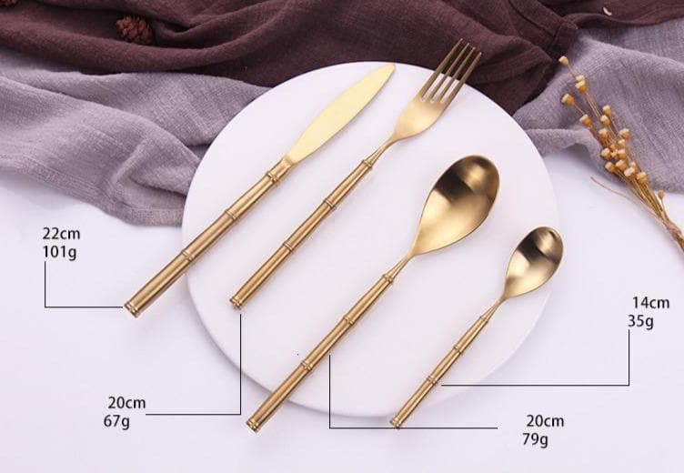 Gold Cutlery Set Stainless Steel Cutlery Set Western Food Tableware Luxury Metal Fork Teaspoon Knife Cutlery Set tableware