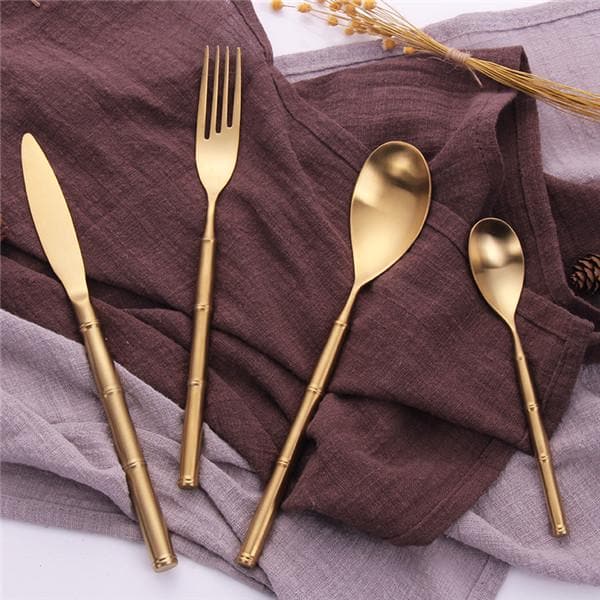 Gold Cutlery Set Stainless Steel Cutlery Set Western Food Tableware Luxury Metal Fork Teaspoon Knife Cutlery Set tableware