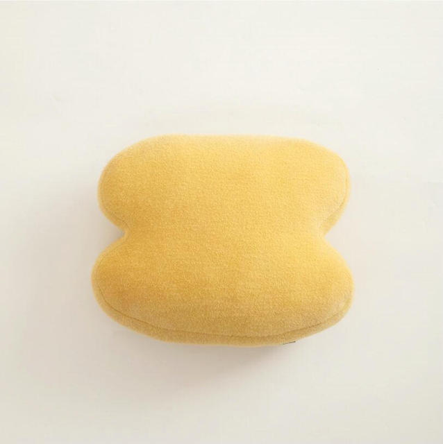 Fleece Stuffed Pillows Ivory Yellow coffee