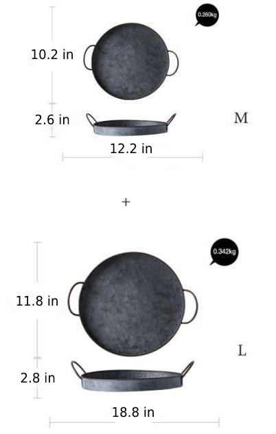 round black casted iron tray