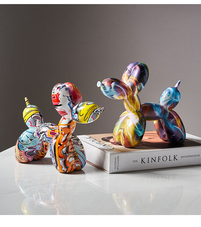 Graffiti Balloon Dog Resin Statue