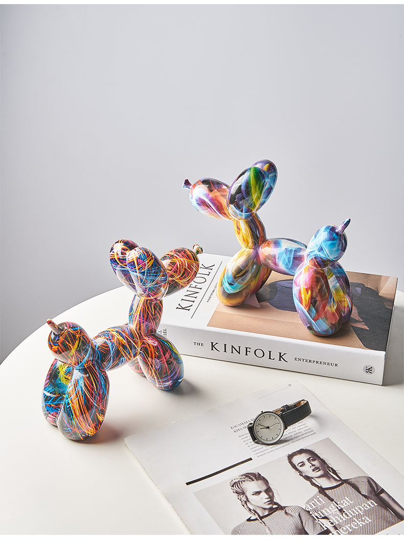 Graffiti Balloon Dog Resin Statue