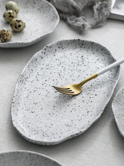 High quality ceramic plates and bowls with granite texture