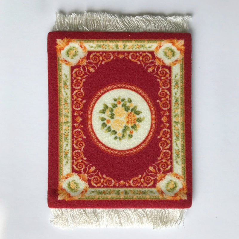 Vintage Persian Rug Tasseled Coaster