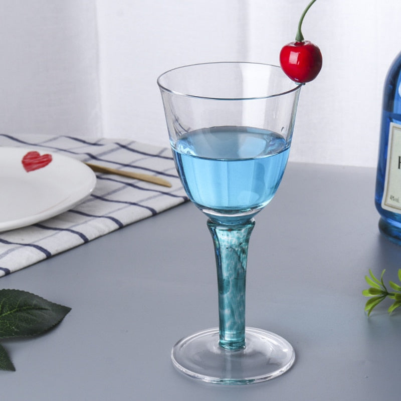 Green and Blue Cocktail Glasses Goblet Tulip Glass Red Wine Glass