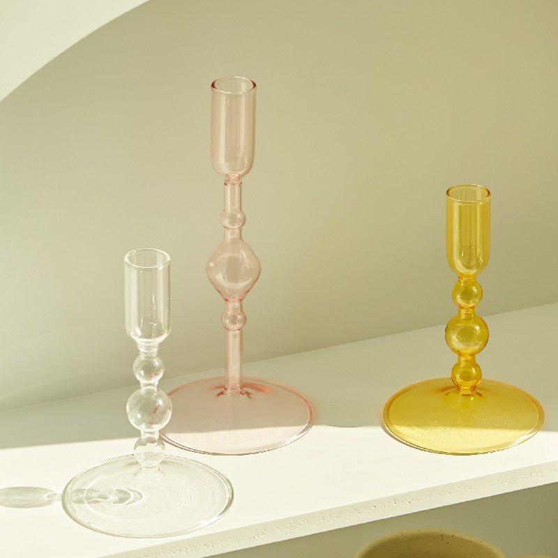 Slim Candlestick Holder Glass Candle Holders 