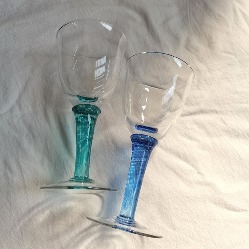 Green and Blue Cocktail Glasses Goblet Tulip Glass Red Wine Glass