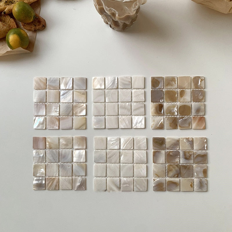 Aesthetic Shell Square Tea Coaster Mat