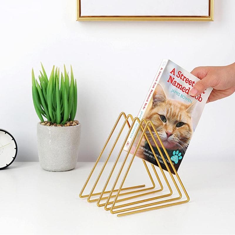 Metal triangle gold  desk organizer