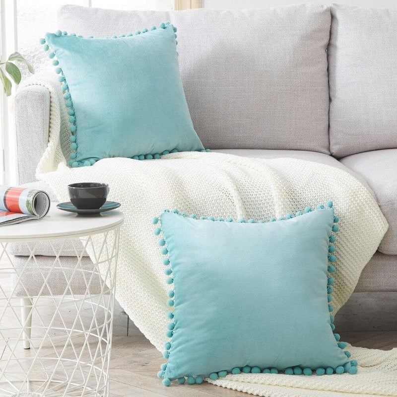 Soft Touch Pompom Pillow Covers