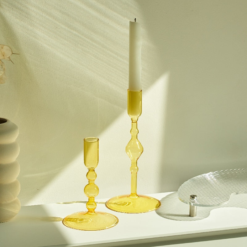 Slim Candlestick Holder Glass Candle Holders 