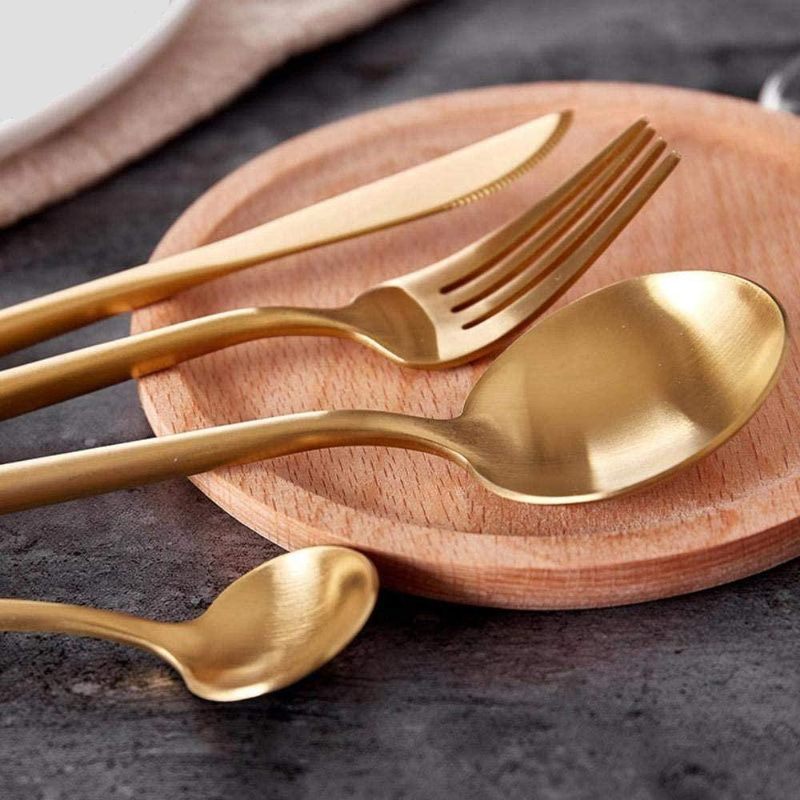 Modern Minimalist Stainless Steel Flatware Gold